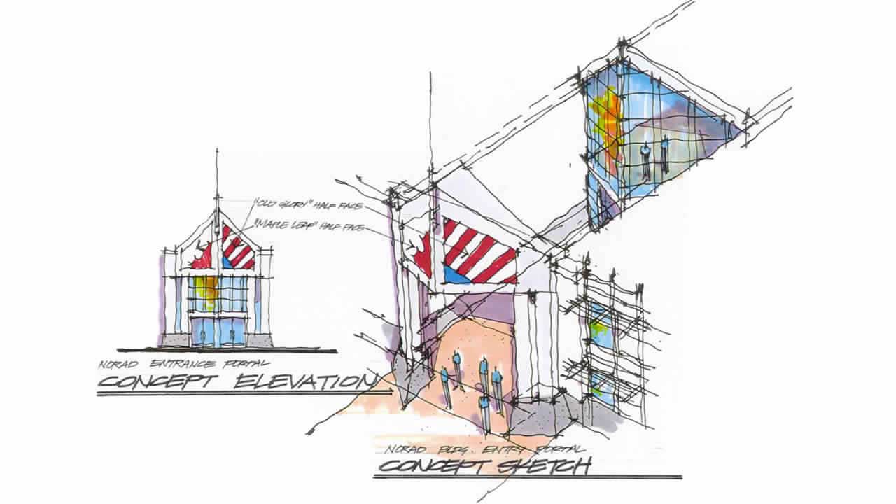 Norad-HQ-Concept-Sketch-and-Elevation